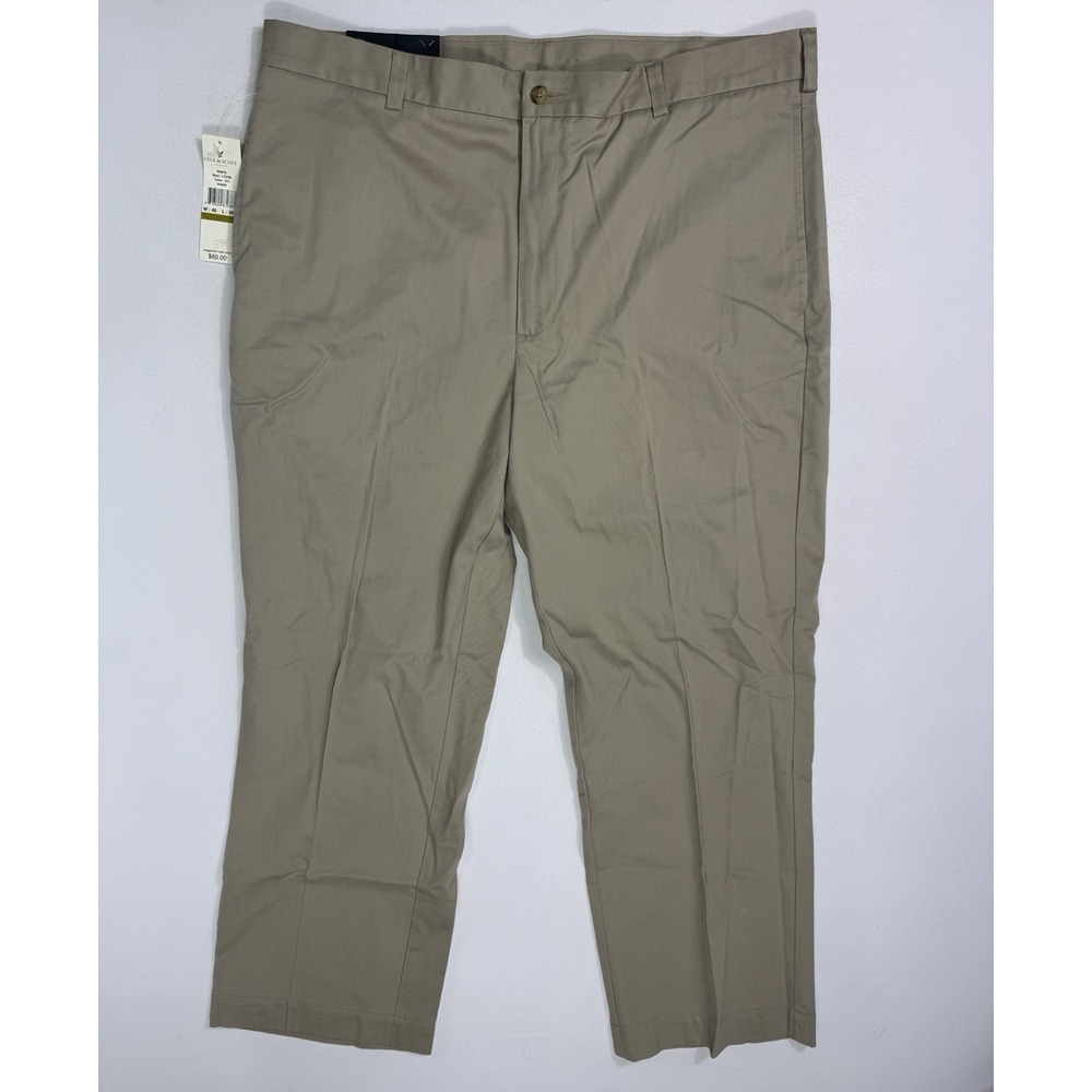 Lyle & Scott Scotland Chino Pants Mens 40x30 (40x29) NWT Khaki Flat Front Cotton